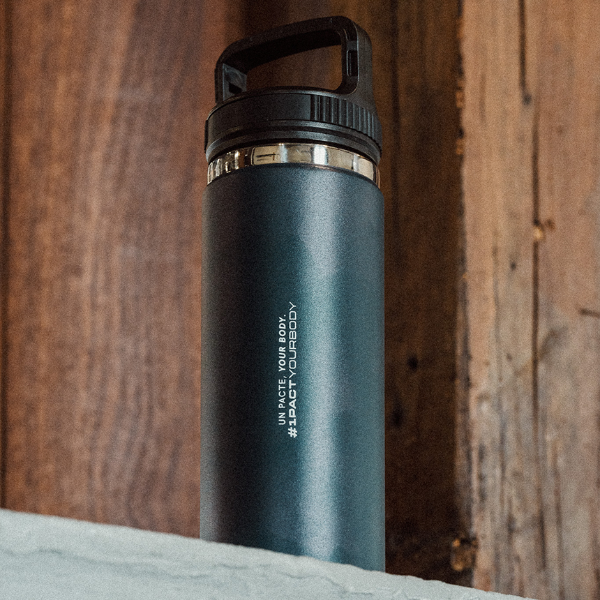Gourde inox isotherme - Bleu acier